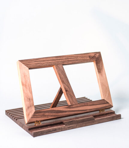 Walnut wood laptop/Tablet stand-Foldable,Angle adjustable, handbag friendly