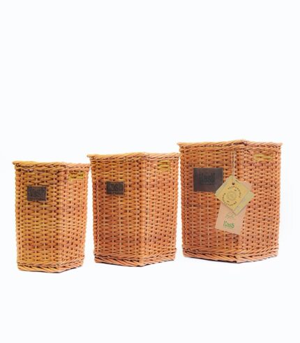 Willow Wicker Square Storage Box (Set of 3) - Open Type Without Lid 2