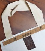 Hand Sozni Work Pure Cotton Tote Bags With Lining (Bottom Gusset) - Front Design 4