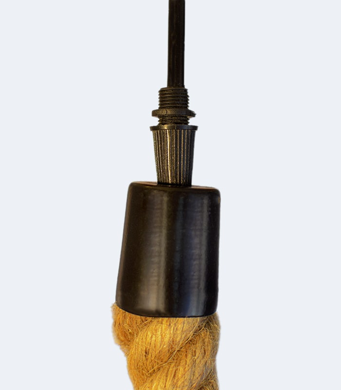 Willow Wicker Sticks Hanging Lamp Shade - With 4-Watts e27 LED Yellow-Amber Vintage Bulb and Jute Rope 4