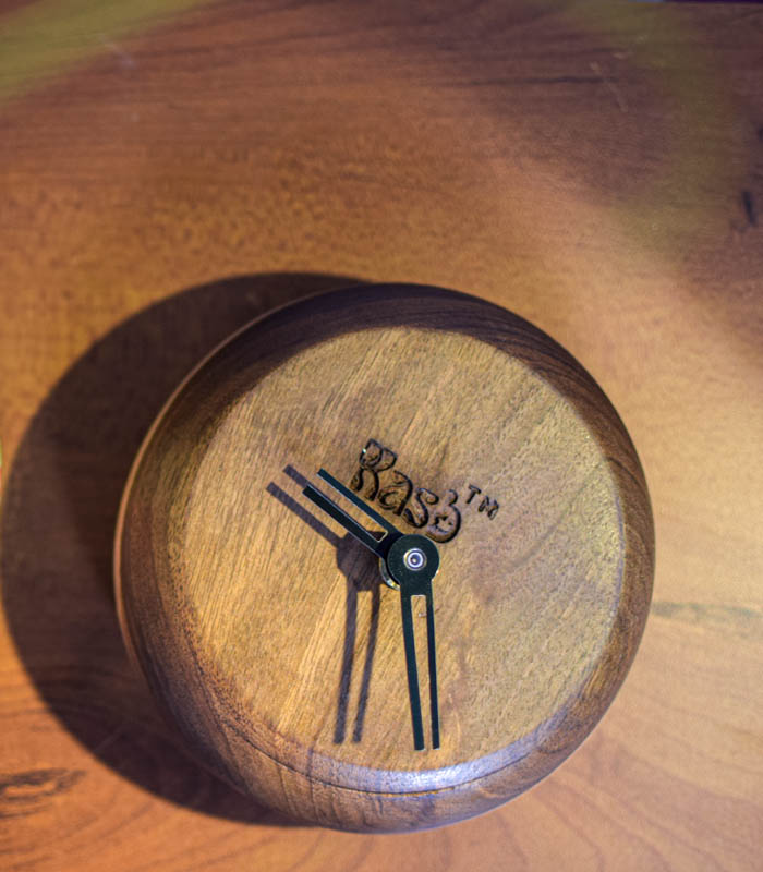 Walnut wood Handmade Unique Round Table Desk Clock 3
