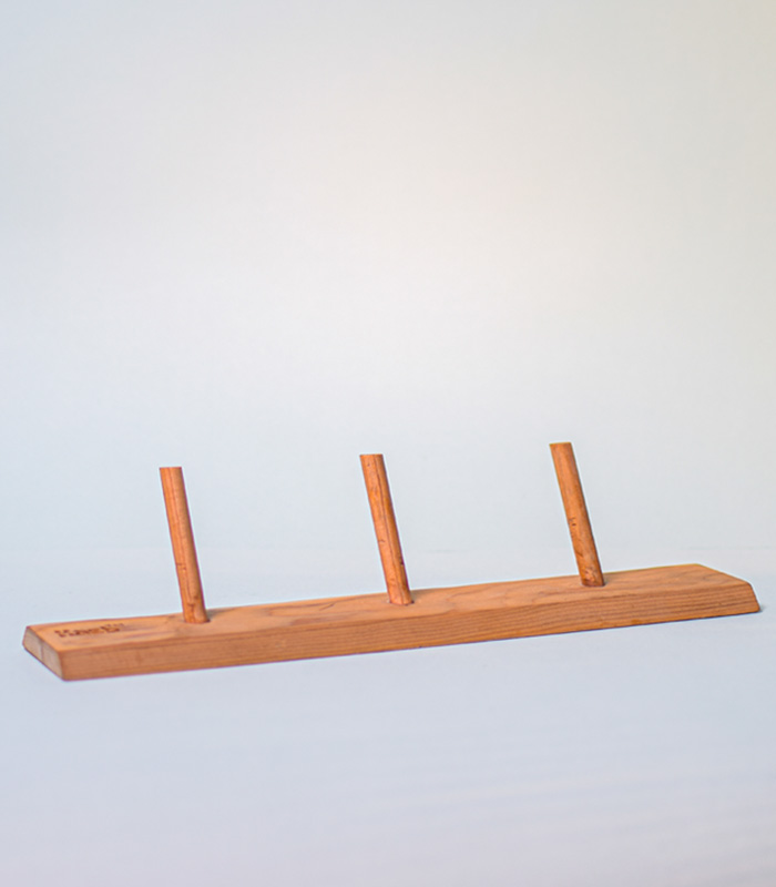 Deodar Wood Bathroom dress hanger 3 hooks (Special wet area wood product) 2