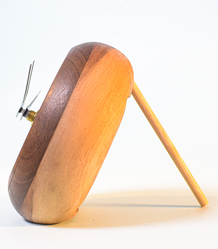 Walnut wood Handmade Unique Round Table Desk Clock 4