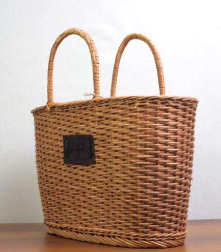 Willow Wicker Shopping Bag - With Lining and Wicker Handle