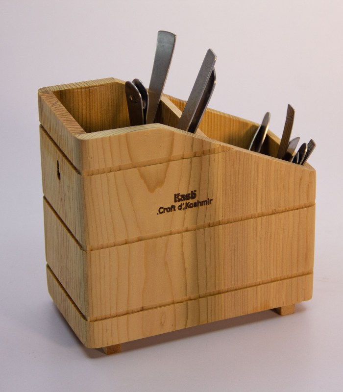 Deodar Wood Spoon Holder For Kitchen (Special Wet Area Wood Product)
