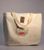 Multicolored Hand Sozni Embroidered Pure Cotton Tote Bags - With Lining (Bottom Gusset)