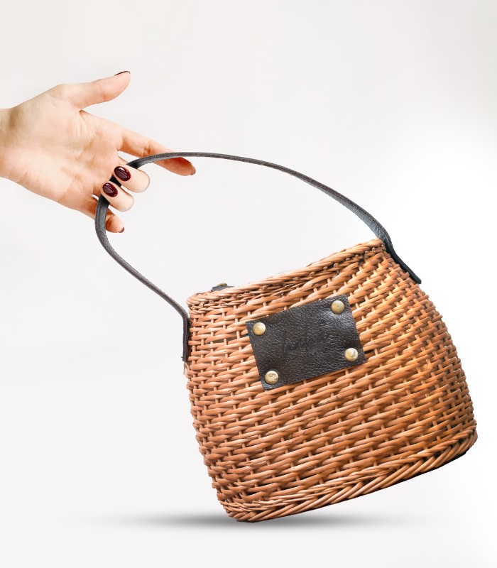 Willow Wicker Shopping Bag - With Lining and Wicker Handle