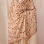 Natural Cream Jalidaar Hand Embroidered Kashmiri Pashmina Shawl