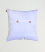 Pure Cotton Cushion Cover (White-Yellow)- With Hand Embroidery (Ari) and Lining 3