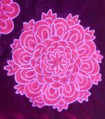 High-Quality Maroon Velvet Cushion Cover (Floral Design) - With Hand Ari Work and Velvet Back 2