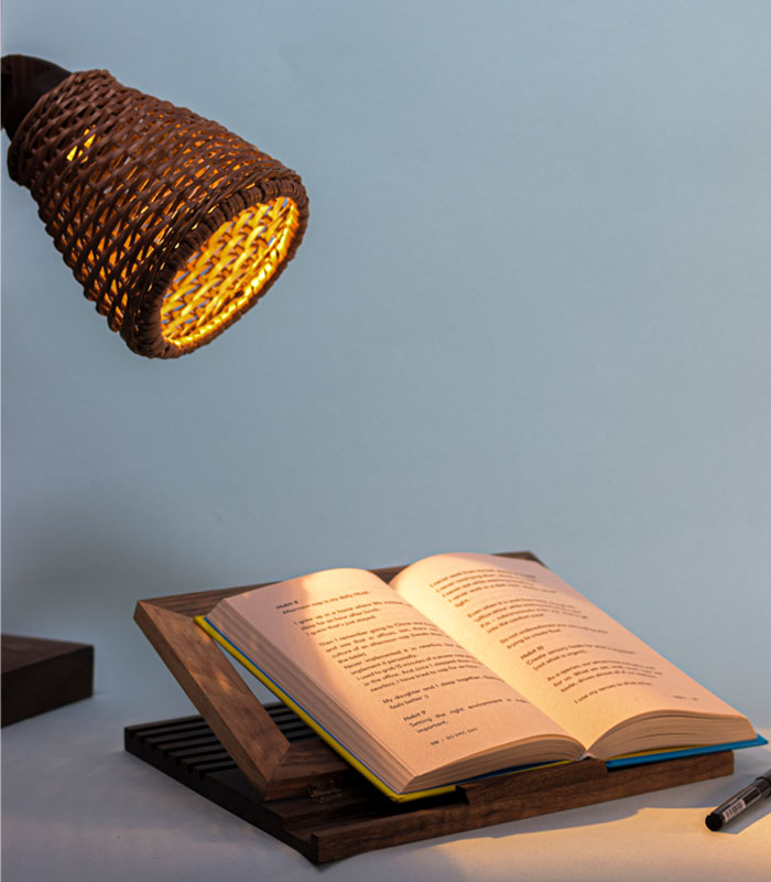 Walnut wood handmade with willow shade study lamp/ table lamp/ desk lamp 3