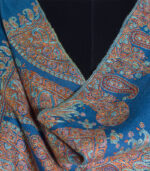 Blue Paladaar Hand Embroidered 100% Real Pashmina Shawl