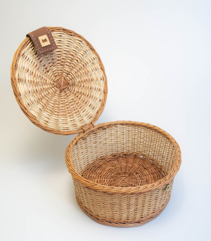 Willow Wicker Round Multipurpose Basket (Chapati /Fruit/ Vegetable/) - With Lids, and Leather (Set of 3) 2