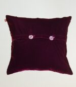 High-Quality Velvet Cushion Cover (Maroon-Pink) - With Hand Ari Work and Velvet Back 4