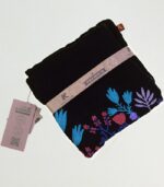 High-Quality Black Velvet Cushion Cover (Floral Design) - With Hand Ari Work, Lining and Velvet Back 5