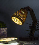Walnut wood handmade with willow shade study lamp/ table lamp/ desk lamp 4