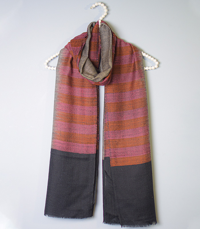Multicolor Reversible Stripped Pashmina Stole