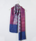 Vine-Blue Ikkat Reversible Pashmina Stole