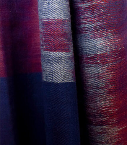 Vine-Blue Ikkat Reversible Pashmina Stole
