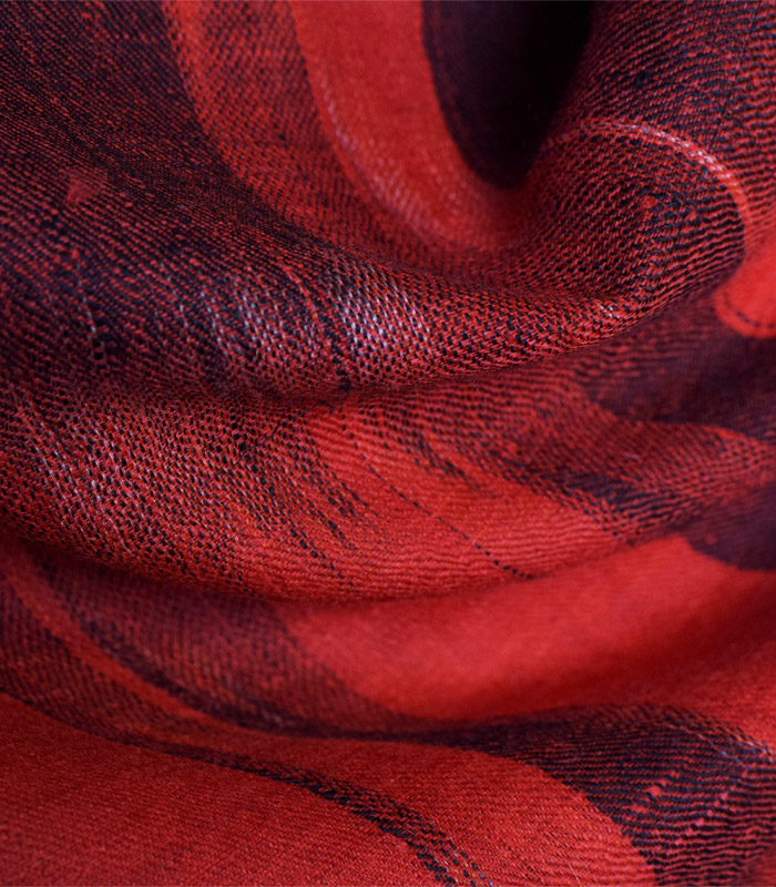 Red Ikkat Reversible Pashmina Stole