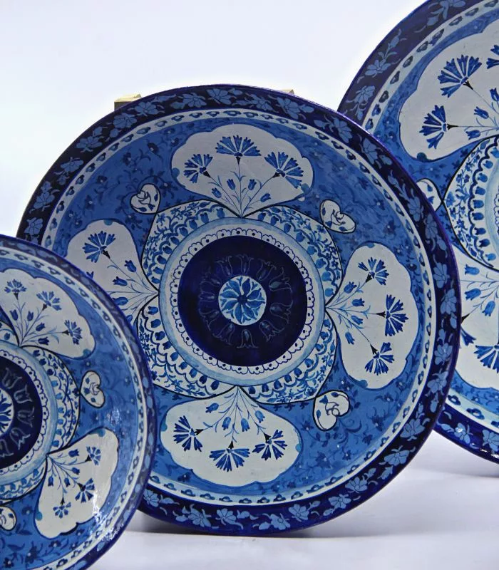 Paper Mache Oriental Wall Plates - Set Of 3