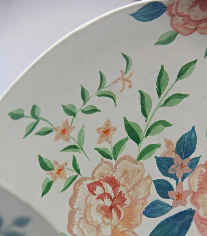 Paper Mache Multicolor Floral Wall Plates - Set Of 3