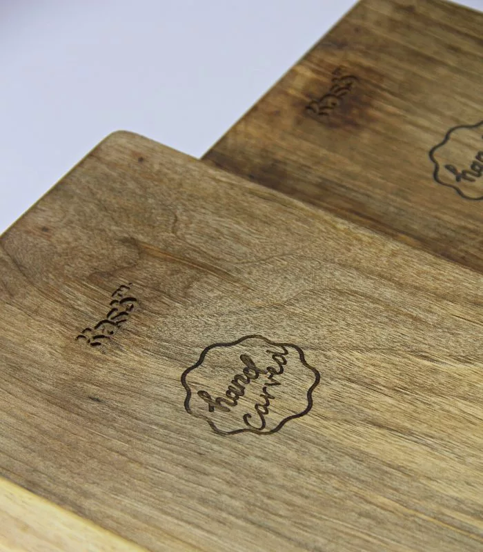 Real Walnut Wood Carved Boxes Floral Design- Set Of 5