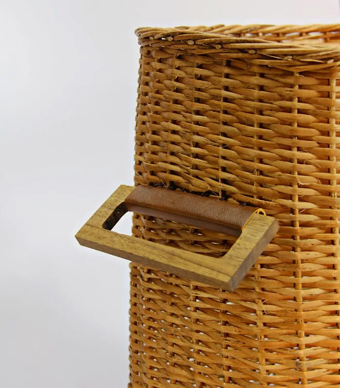 Willow Wicker Ruck Sack Shaped Storage Basket With Wooden Handles