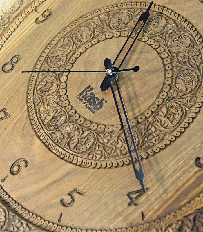 Antique Walnut Wood Hand Carved Wall Clock