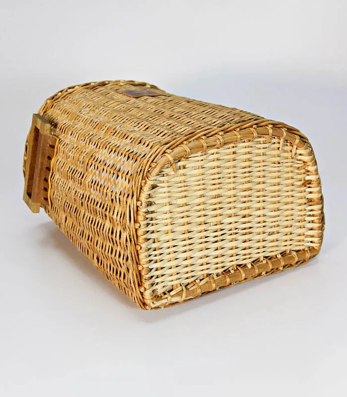 Willow Wicker Ruck Sack Shaped Storage Basket With Wooden Handles