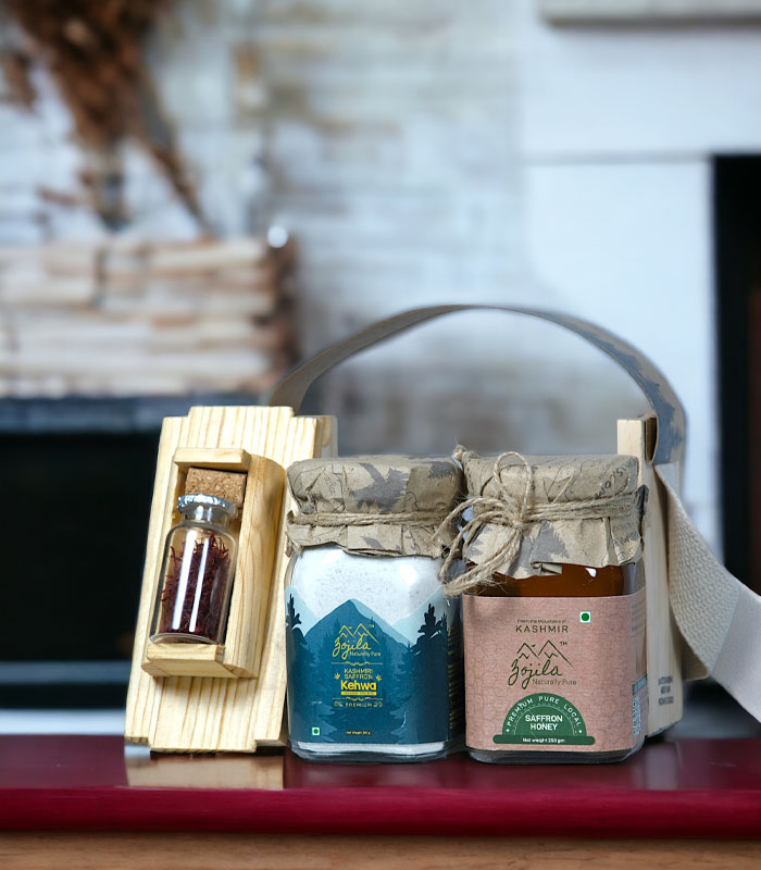 Natural Wellness Gift Set: Kehwa, Honey, and Saffron Trio