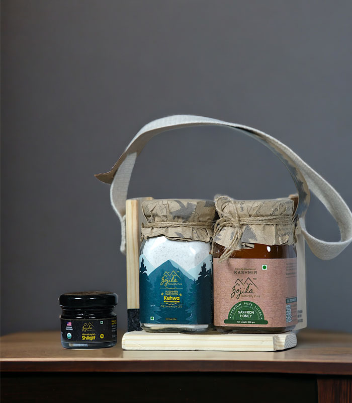 Natural Wellness Gift Set: Kehwa, Honey, and Shilajit Trio