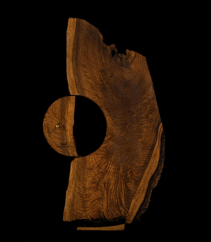 Walnut Wood Clock with Illuminated Elegance