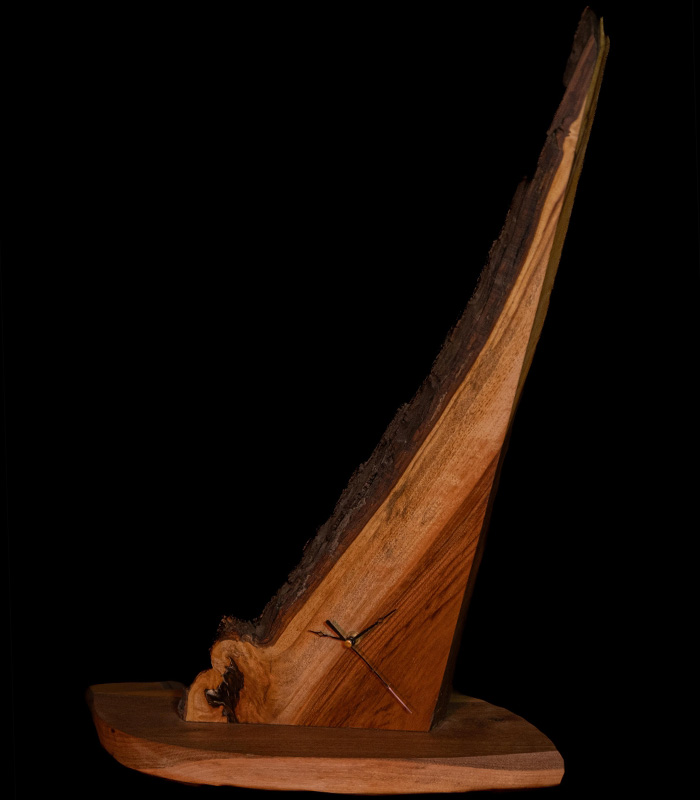 Unique Silhouette Walnut Wood Table Clock