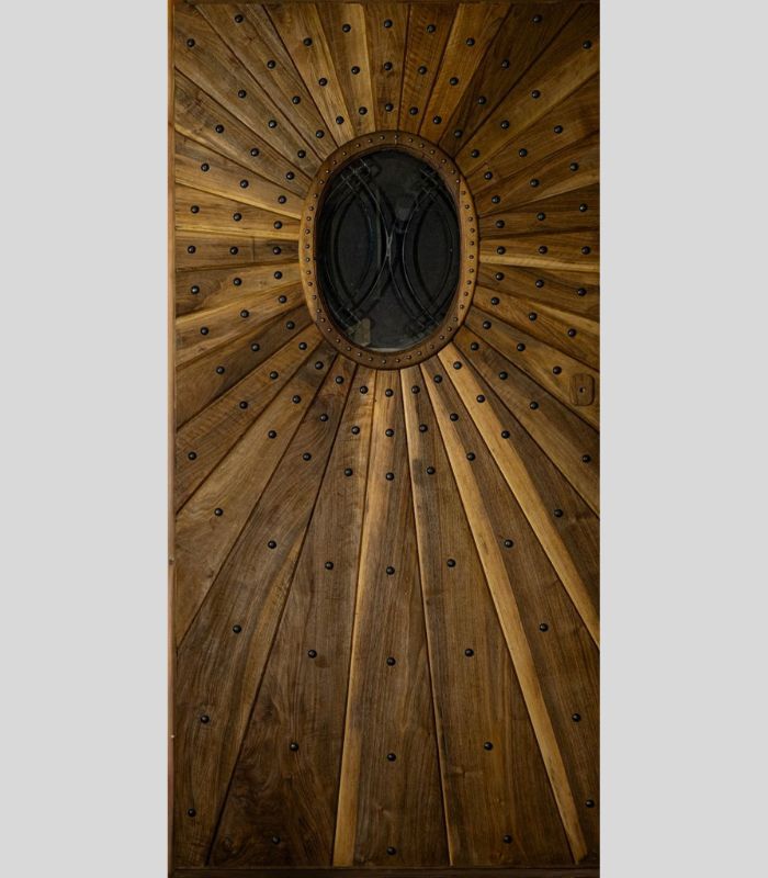 Walnut Wooden Door design with antique elements