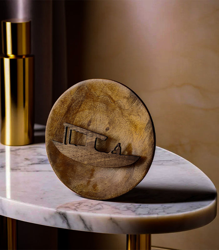 Kashmiri Shikara Walnut Wood Wall Plate