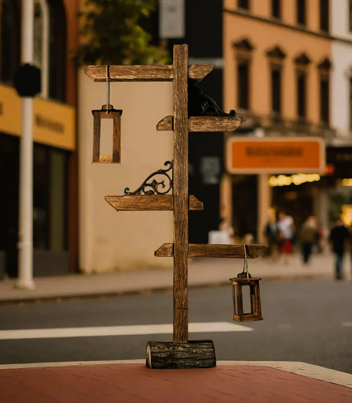 Kashmiri Walnut Wood Directional Post