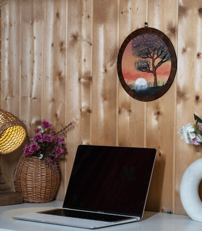 Twilight Glow – Hand Embroidery Art for Wall Decor & Tabletop Display