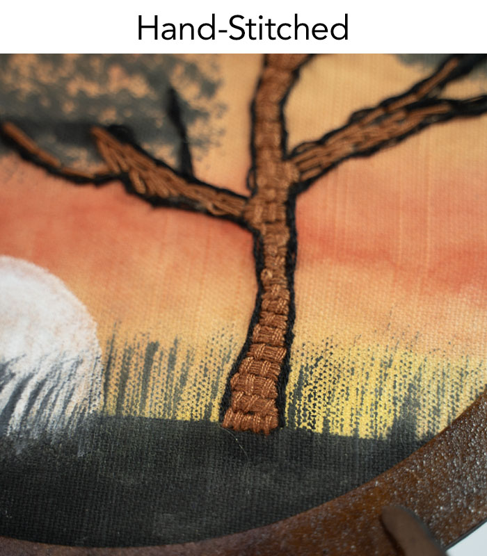 Twilight Glow – Hand Embroidery Art for Wall Decor & Tabletop Display