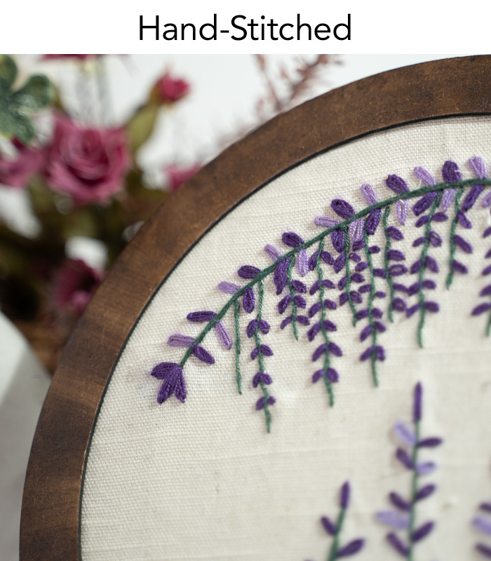 Lavender Meadow – Hand Embroidery Art for Wall Decor & Tabletop Display