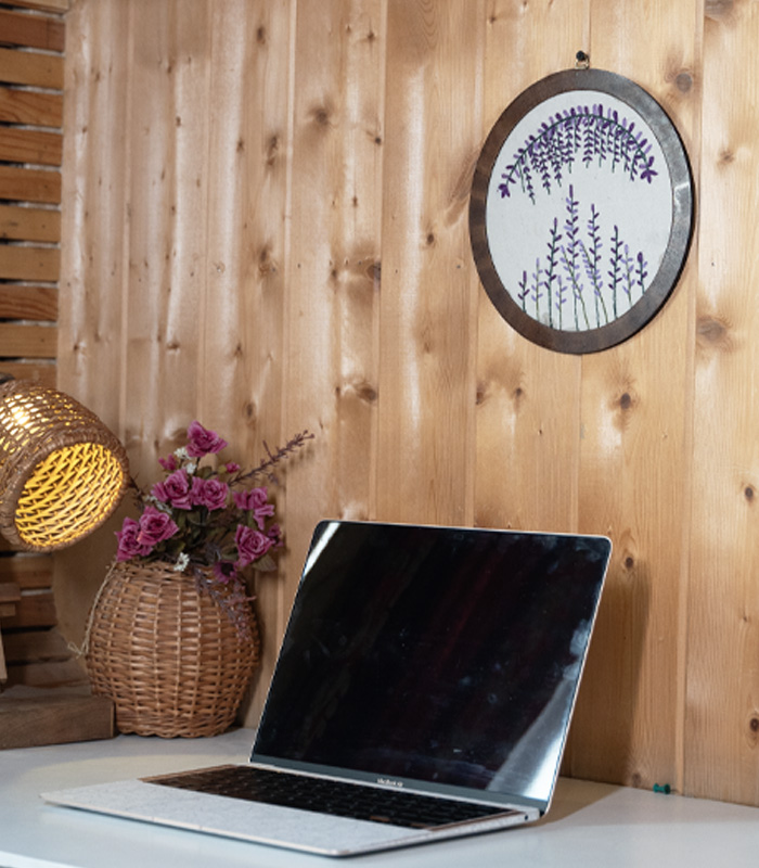 Lavender Meadow – Hand Embroidery Art for Wall Decor & Tabletop Display