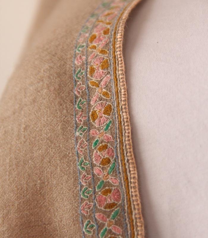Natural Colored Paladaar Hand Woven Kashmiri 100% Pure Pashmina Shawl