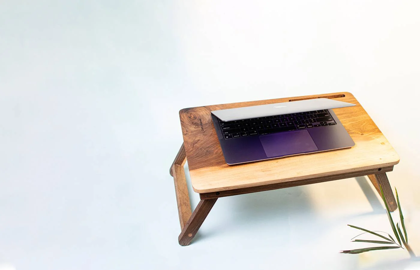 Walnut Wood Portable Laptop Stand/ Study Table/ Lap Desk/