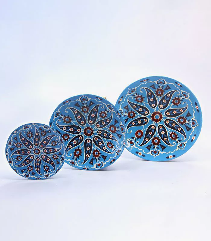 Paper Mache Wall Plates Badami Phool Design- Set Of 3