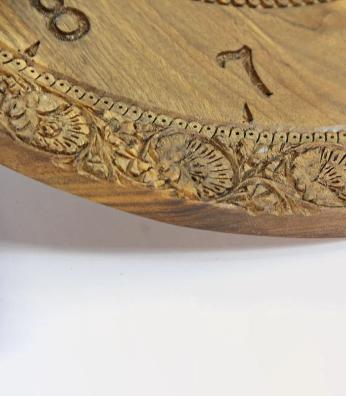 Antique Walnut Wood Hand Carved Wall Clock