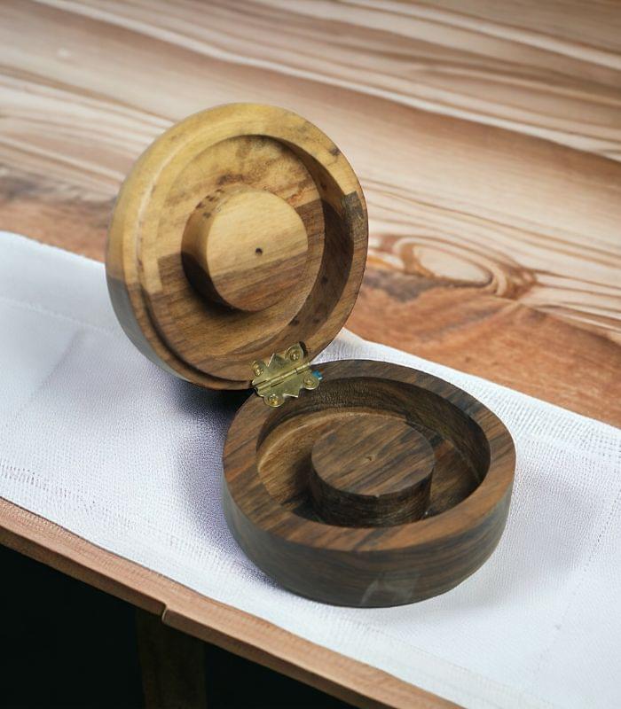Premium Walnut Wood Bangle Box-Circular