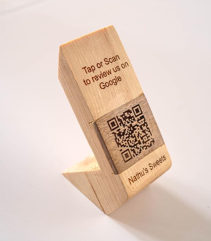 Elite NFC-Enabled Wooden QR Code Plaque